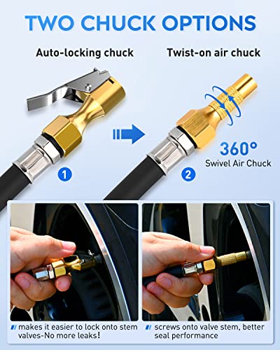 Nilight Tire Inflator with Digital Pressure Gauge 250PSI Heavy Duty - color: Tire Pressure Gauge Style 3