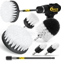 Holikme 6Pack Drill Brush Power Scrubber Cleaning Brush Extended Long Attachment Set All Purpose Drill Scrub Brushes Kit for Grout, Floor, Tub, Shower, Tile, Bathroom and Kitchen Surface White - color: White