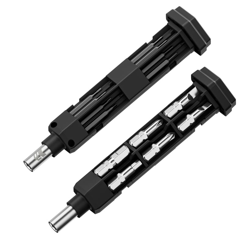 Hanboost 16 in 1 Magnetic Precision Screwdriver Set, 2-in-1 Dual-Handle Repair Tool Kit with 14 CR-V Bits (H4 & H6.3), 5NM High Torque for Electronics, PC, Furniture Assembly & DIY Makers.