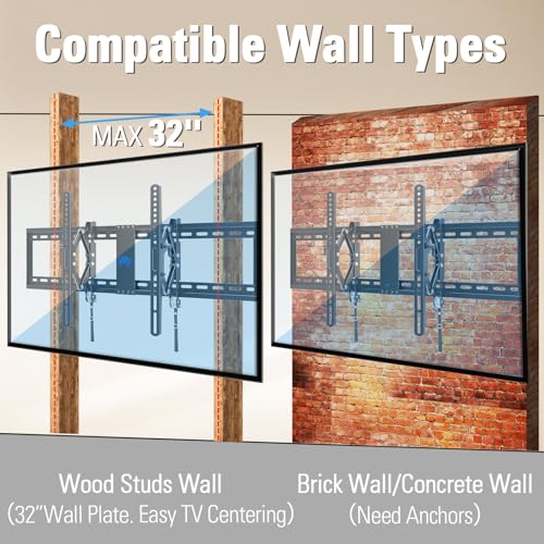 Mounting Dream Advanced Tilt TV Wall Mount for Most 42-90 Inch Flat TV | Universal TV Wall Mount Bracket with Full Extension up to 7 inch, Fits 16", 24", 32" Studs, Max VESA 800x400mm and 120LBS - size: Advanced Tilt for 42"-90" TV & 16"/24"/32" Studs