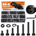 400PCS M4 Socket Head Cap Screw Assortment Kit, 6-30mm - size: M4