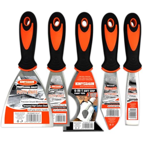 Putty Knife Set, 5 Pcs Size Paint Scraper, 1" 1.5" 2" 3" 4" - color: 5 Pack, Multi-size
