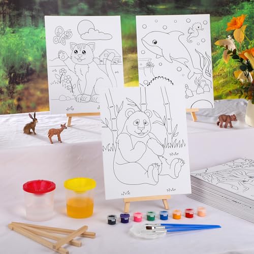 Sherr 140 Pcs 20 Set Pre Drawn Canvas Painting Kit, Animal - style: Animal