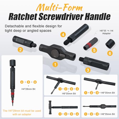 66 in 1 Magnetic Ratchet Screwdriver Set With Case - size: 66 in 1