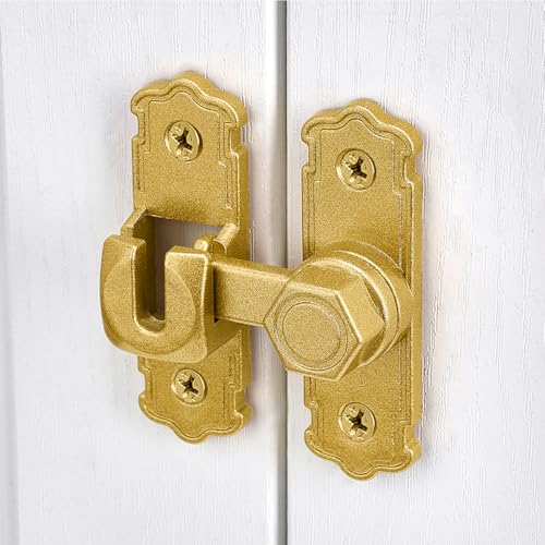 Gold 90/180 Degree Barn Door Latches,Aluminum Alloy Flip Latch - color: Gold