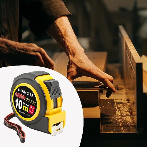 Measuring Tape Retractable, Steel Measuring Tape Measure 33 ft, 33-Foot Basics Self-Locking Measurement Self Lock Auto Tape Rule Imperial/Metric Tape Measure for Body Measurements - color: 1 Pack, size: 10.1 m