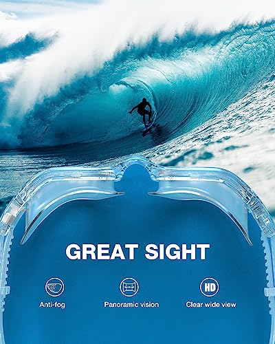 ZIONOR Swim Goggles, G1 SE Swimming Goggles Anti-Fog for Adult Men Women - color: B4-clearblue Lens Clear Frame