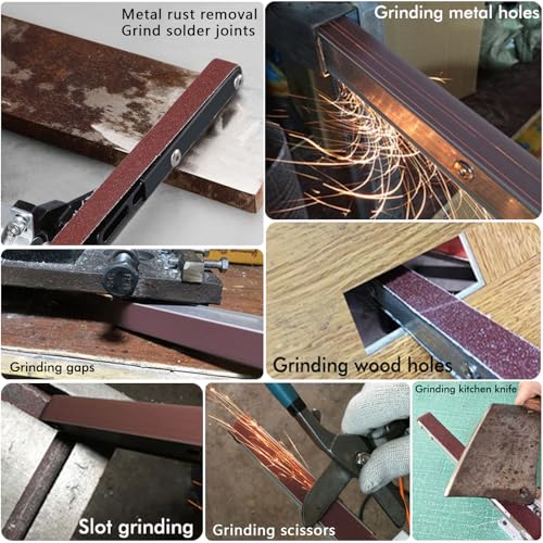 1000W High Power Detail Bandfile Belt Sander with 6 Variable Speed, 3/4"x20.5" Finger Belt Sander for Grinding and Polishing Wood, Paint, Metal Rust Move,welding Spot and DIY.