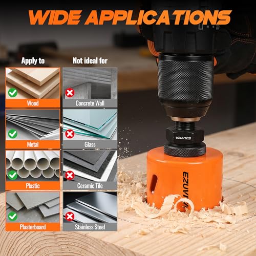 17PCS Bi-Metal Hole Saw Kit, 3/4"-2-1/2" Hole Cutters