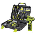CARTMAN 150PCS 8V Cordless Drill Hand Tool Set, Green Household Repair Kit - color: Green