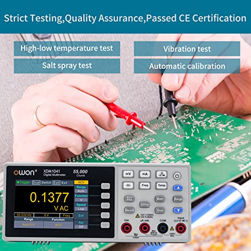 OWON XDM1041 Portable Digital Multimeter,3.5in Desktop Digital Multimeters, 55000 Counts LCD True RMS Temperature Tester Meter for Instruments and Laboratories, Factories - style: XDM1041