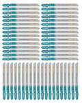 50pcs Jigsaw Blades T101BR for Wood - Downcut Straight Cut, 10TPI T-Shank Jigsaw Blades - size: T101BR