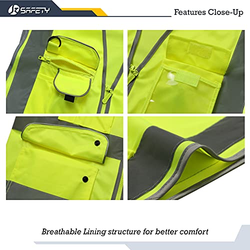 JKSafety Safety Vest for Men Women Reflective Hi Vis JK150 Yellow M - color: Yellow, size: Medium