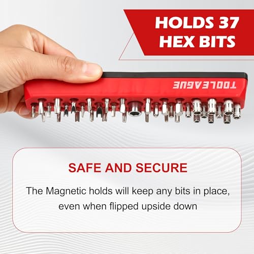 TOOLEAGUE 2Pcs Magnetic Wrench Organizer Set & 1/4" Hex Bit Organizer