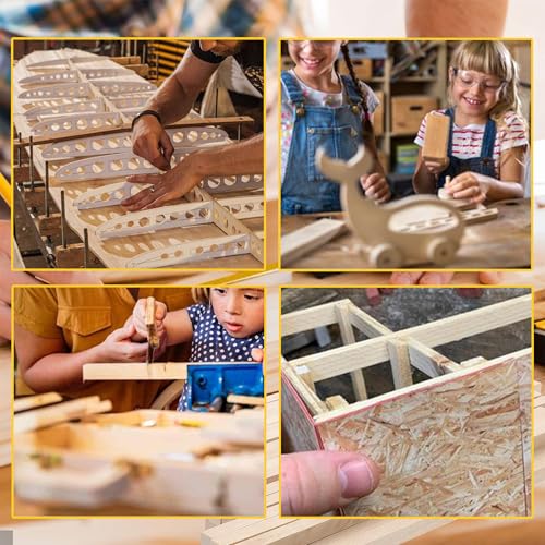 222Pcs Balsa Wood Sticks - size: 1/8" + 3/16" + 1/4" 222pcs