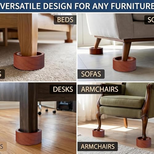 Lufia Solid Pine Wood Bed Risers 2 Inch Lift, Durable Furniture Risers for Beds, Sofas, Desks - Stylish Design, Easy Install, 2,000 lbs Capacity (2 Inch) - size: 2 Inch