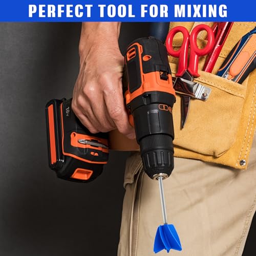 Loosh 3 Pcs 11" Paint Stirrer for Drill, Paint Mixer Attachment, Blue - color: Blue, size: 11"