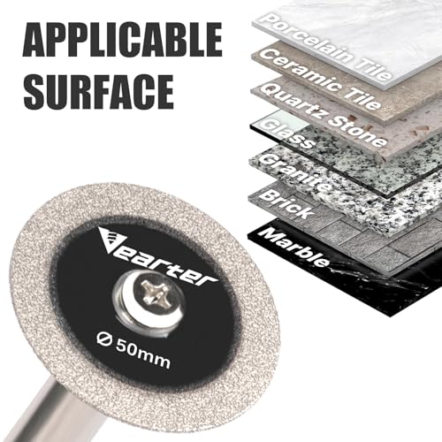 1.97'' Diamond Glass Cutting Disc 5PCS with 1/4" Hex Mandrel
