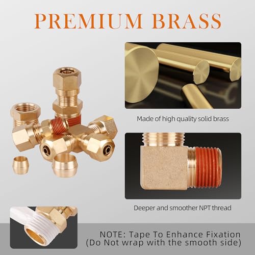 119PCS DOT Brass Compression Quick Connect Air Line Fittings Kit - size: 119pcs-1/4"/1/8"/3/8"/1/2"/5/8"/5/16" Kit, style: DOT Air Brake Line Fittings