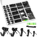 KURUI Picture Hangers, 385Pcs Picture Hanging Kit with Heavy Duty Picture Hanging Hooks, Sawtooth, Hardware Nails and Picture Hanging Tool, Wall Hangers for Frame, Painting, Art, Photo (Black) - color: Black