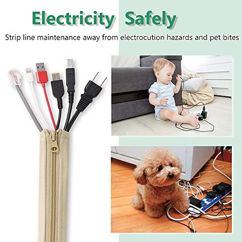 StangH Flexible Office Cable Management kit 39 Inches, 2 Pieces -Beige - color: Beige, size: 39"L x 3.5"W-2PACKS