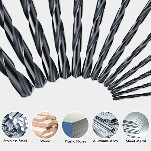 29Pcs(1/16"-1/2") Cobalt Drill Bit Set M35 HSS Jobber Length - size: 29pcs TiAIN Coated, 1/16"-1/2"
