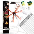 Chimney Sweep Kit - 46 Feet, Chrome Button Locking System, 14 Flexible Rods - size: 46 FT