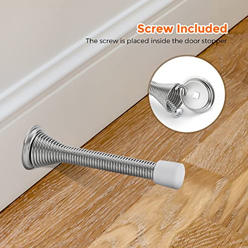 Ravinte Door Stoppers, 12 Pack Satin Nickel Spring Door Stops - color: Satin Nickel
