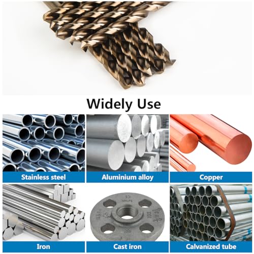 1/8 Inch HSS Twist Drill Bits 10Pcs, HPHOPE 1/8" Jobber Drill Bits Set, Straight Round Shank, Suitable for Drilling in Hard Metal, Stainless Steel, Cast Iron - size: 1/8 Inch, 10Pcs