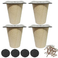 2.5 Inch Wooden Furniture Legs, Solid Wood Cone Shaped Furniture Feet,Table/Cabinet Legs/Desk/Sofa/Bookcase Bun Feet, DIY Wooden Round Legs with Mounting Plate & Screws Set of 4 (2.5 Inch) - size: 2.5 Inch
