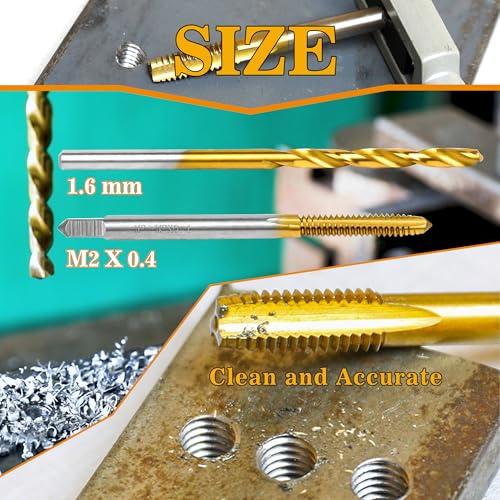 M2x0.4 Tap and 1.6mm Drill Bit for Metal,M2 HSS Metric Drill and Tap Set - size: M2 x 0.4 Tap, 1.6mm Drill