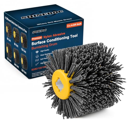 Shinboc 4.7 x 4 Inch Surface Conditioning Tool, 60 Grit Nylon Drawing Wheel - style: 60 Grit