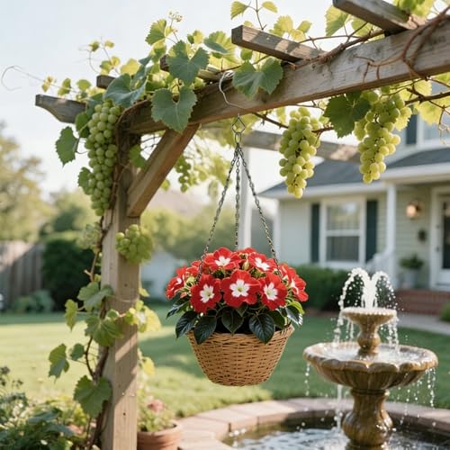 Heavy Duty 4 Inch Eye Screw Hooks for Hanging, Ceiling Hooks with Safety Buckle, Screw in Hooks for Hanging Plants, Outdoor String Lights & Decor (Black, 8 Pcs)