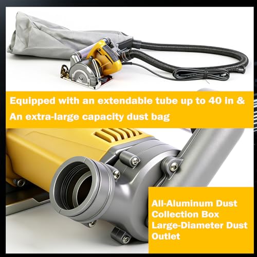 Mini Circular Saw Corded,4"&5" Electric Wood Saw with Vacuum Dust Bag,0-45° Cutting Bevel, Max Cutting Depth 1.6"(90°), 1.28"(45°) for Wood,Soft Metal,Tile,Plastic Cutting 001