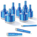 Diamond Hole Saw Set, 10 PCS Brazed Tile Hole Saw Diamond Core Drill Bit Set for Ceramic, Glass, Tile, Granite, Marble, Plaster