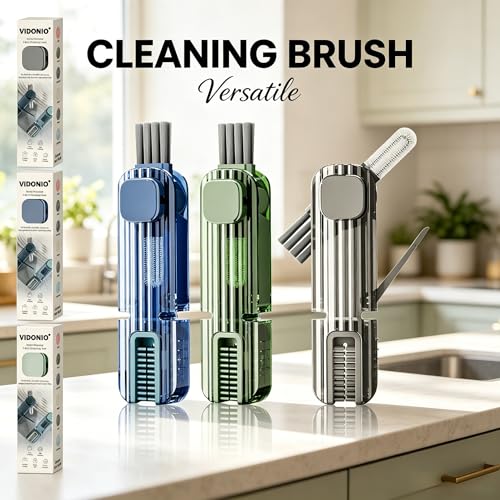 3Pcs 4 in 1 Cup Lid Gap Cleaning Brush Set,Multifunctional Crevice Cleaning Brush for Bottle,Multipurpose Bottle Cleaner with Compact Design Tiny Silicone Cup Holder Cleaner Tool,Kitchen Gadgets - color: Blue+green+grey