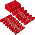 Setup Blocks Height Gauge Set, 15 Pieces Aluminum Block Precision Saw Kit Drill Press Table Router Setup Blocks Woodworking Tool Bars Accessories Laser Engraved Size Markings(Red)
