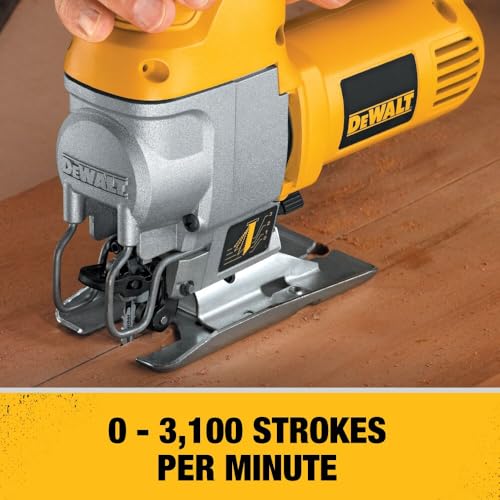 DEWALT Jig Saw, Top Handle, 5.5-Amp, Corded (DW317K), Yellow