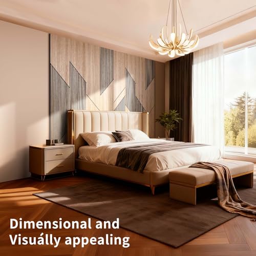8-Pack Teak Wood Grain 3D Wall Panels with Adhesive, Peel and Stick PVC Wall Tiles for Accent Wall, Covers 82.15 Sq Ft for Luxury Living Room & Bedroom Decor - size: 16" × 94"