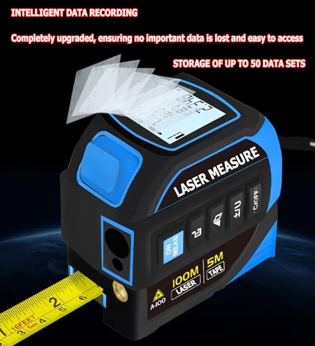 4-in-1 Laser Digital Measuring Tape & 100m/328ft Laser Distance Meter - color: Blue, size: Laser 328 ft