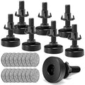 NANMOTUE Leveling Feet, Adjustable Furniture Levelers for Furniture Leg Levelers, Table Chairs Cabinets Sofa Raiser, Heavy Duty Support 2640LBs, T- Nut Kit 3/8”-16 Thread, Large Base (8 Set, Black) - color: 8 Set
