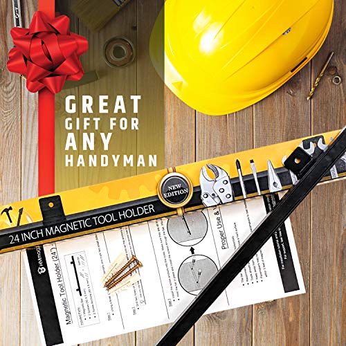HMmagnets 24" Heavy-Duty Magnetic Tool Holder (Upgraded Version) - Extremely Powerful Magnetic Pull Force to Hold Heavy Tools - Professional Space-Saving Magnetic Bar - Tool Organizer Rack/Strip - size: 24"