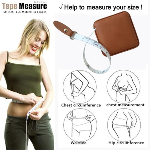 Tape Measure for Body Measuring Medical Body Cloth Tailor Craft Dieting Measuring Tape, 60 Inch/1.5 M Dual Sided Measuring Tape for Body Fabric Sewing（2 Pieces，Brown） - color: Brown 2 pack