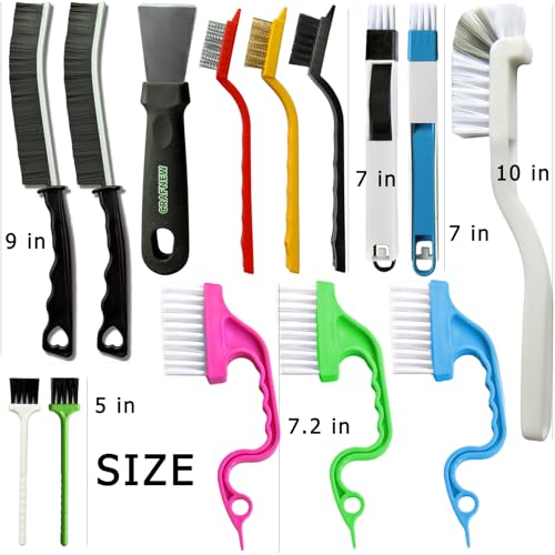 CRAFNEW 14Pcs Small Crevice Cleaning Brush Set, Groove Gap Cleaning Tool