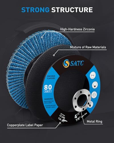 S SATC 20PCS Flap Discs 4 1/2 for Angle Grinder High Performance Grinder Flap Disc 80Grit Type 29 - style: 80 Grit