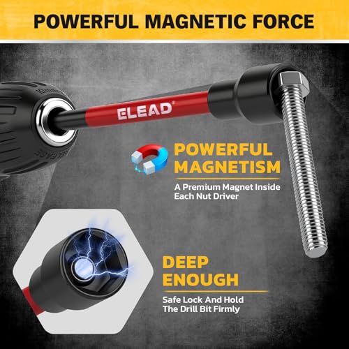 Magnetic Nut Driver Bit Set, 35-Piece Extra Long Nut Driver Set for Impact Drill, Metric & SAE, PH1 & PH2 Screwdriver Bits 1/4 Drive Shank Adapter Extension, Durable for Professional Projects - style: 35-Piece Nut Driver Set