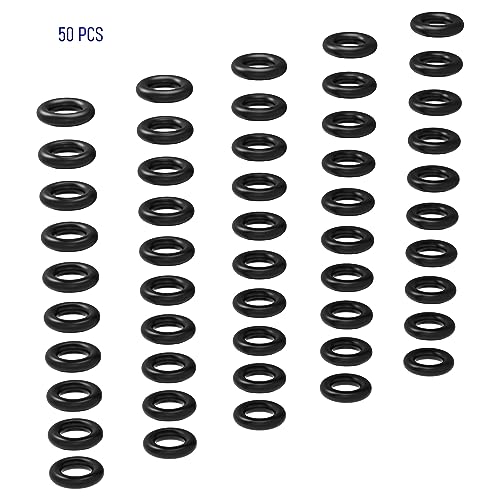 50 PCS Nitrile Rubber O Ring 7mm OD 3mm ID 2mm Width, Metric Buna-N NBR Sealing Gasket Plumbing, Gas, Automotive and Faucet Repair, Resist Oil and Heat O-Rings, Black - size: 7x3x2mm