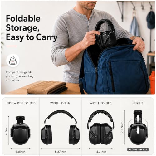 6 Pack Noise Reduction Ear Protection Ear Muffs, 34dB Noise Canceling Headphones For for Adults Kids - color: Black