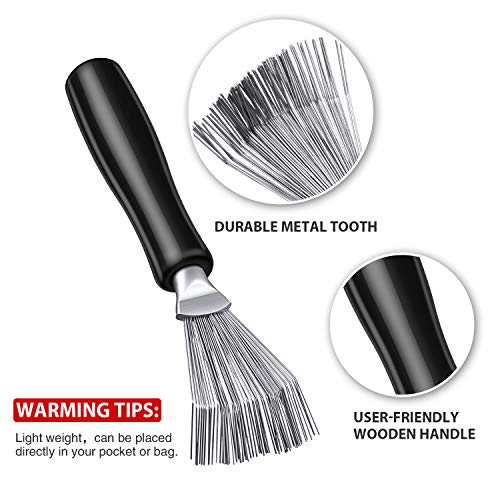 Boao 2 Pack Hair Brush Cleaner,Wood Color,Black Polished Wooden Handle Rake - color: Black, Wood Color, style: Black Polished Wooden Handle Rake