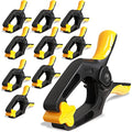 EQUIPTZ Spring Clamps 4 inch - 10 Pack Plastic Clamps for Pool Cover, Balloon Archs, Tarps & Backdrop with 2 inch Mouth Opening - Rust Free Large Clips Heavy Duty Outdoor with Non-Detachable Jaw Pads - size: 4" Pack of 10